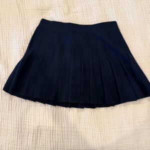 Reformation Navy Pleated Mini Skirt